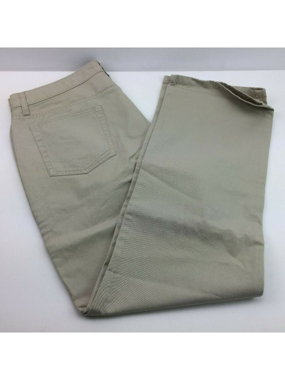 St. Johns Bay Womens Relaxed Fit At Waist Narrow Khaki Pants Cotton 14 Average